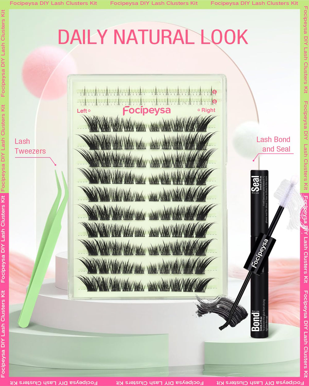 Focipeysa Kit DIY cils: pose rapide en 1 minute sans salon.