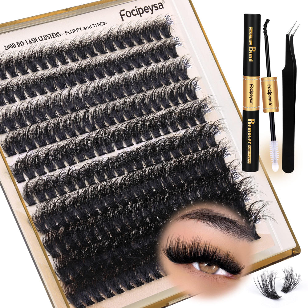 Kit Focipeysa extensions cils 200D pour volume fluffy et dense à domicile