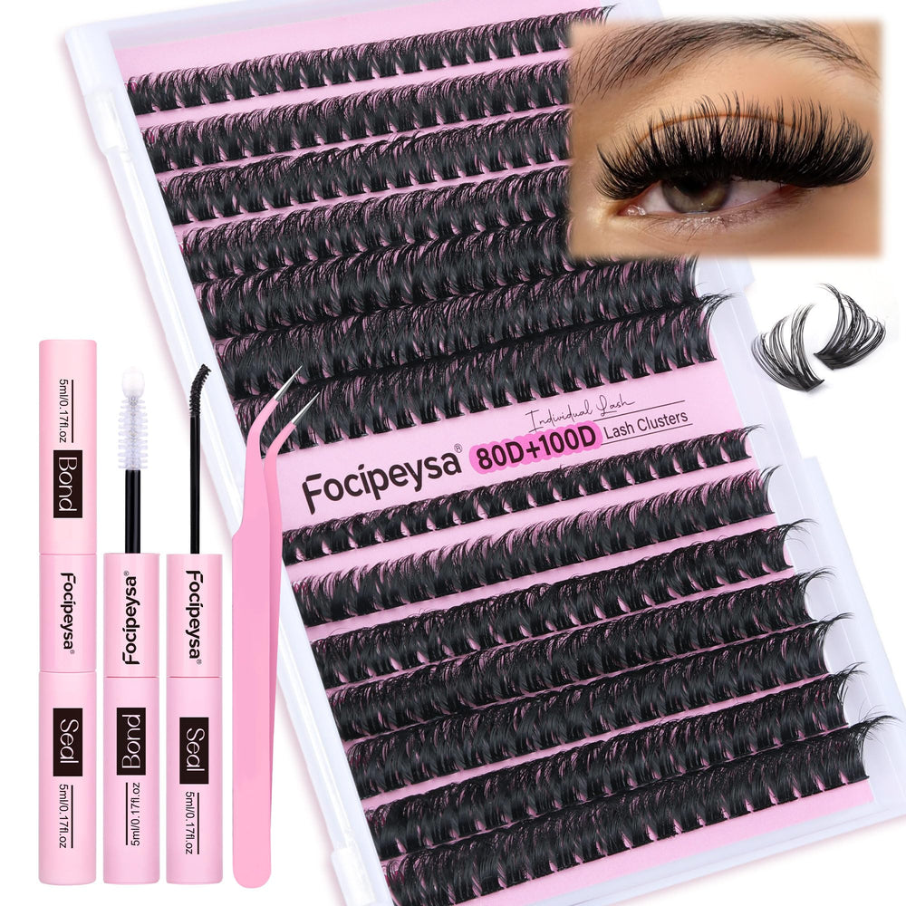 Focipeysa kit extension cils D Curl 80D et 100D pour un effet naturel et durable