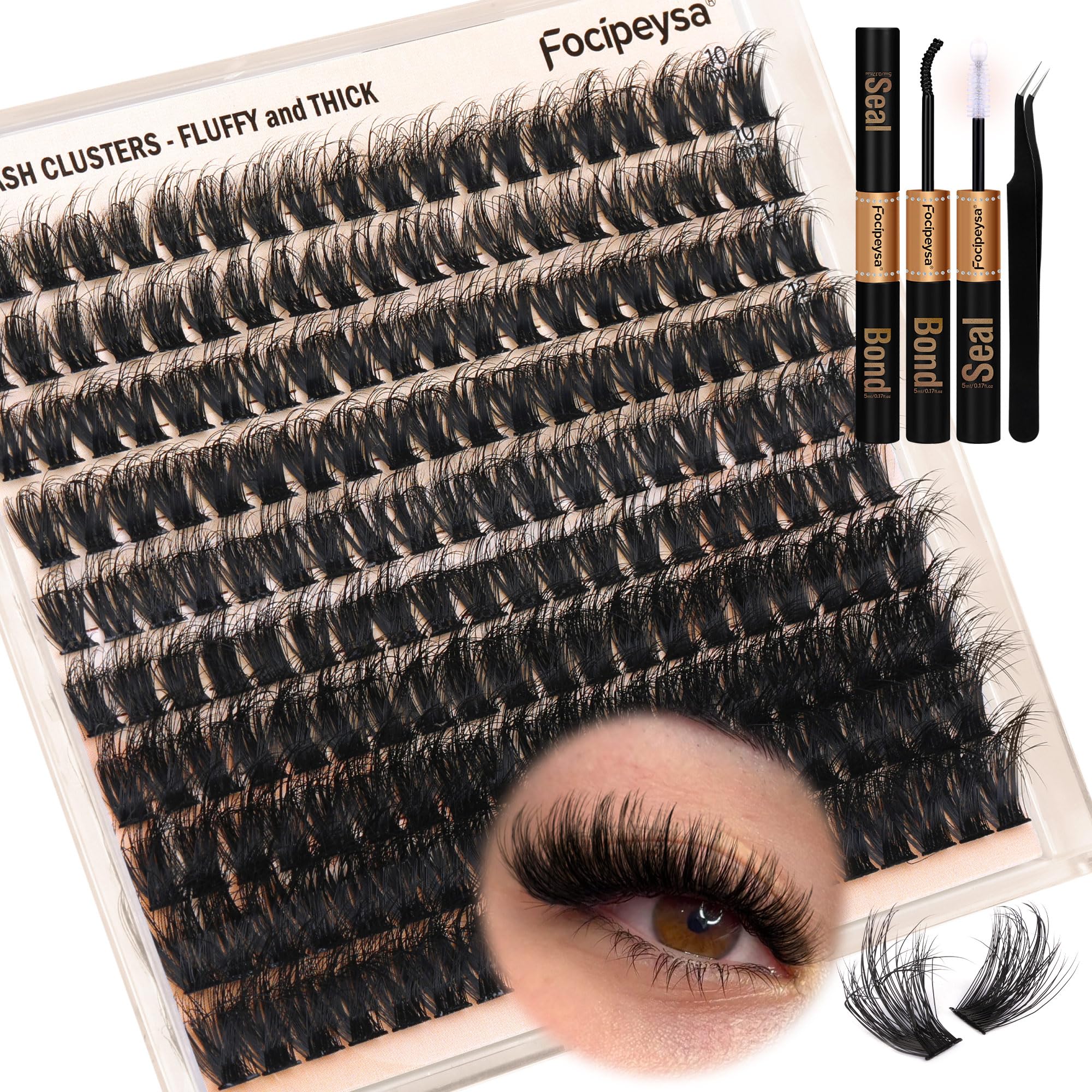 Kit Focipeysa extensions cils volume complet prêt à poser chez soi.