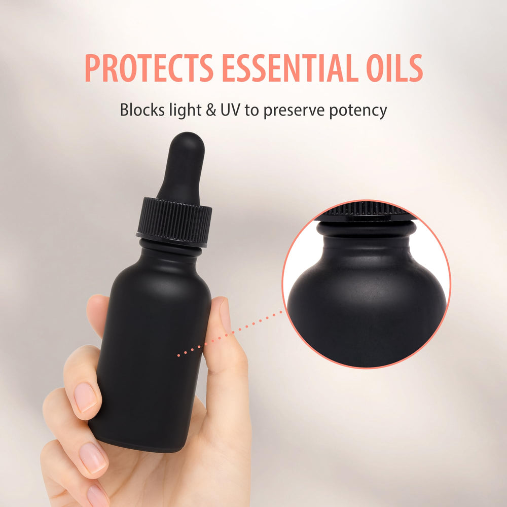 Focus Nutrition: design noir mat bloque la lumière et préserve les huiles.