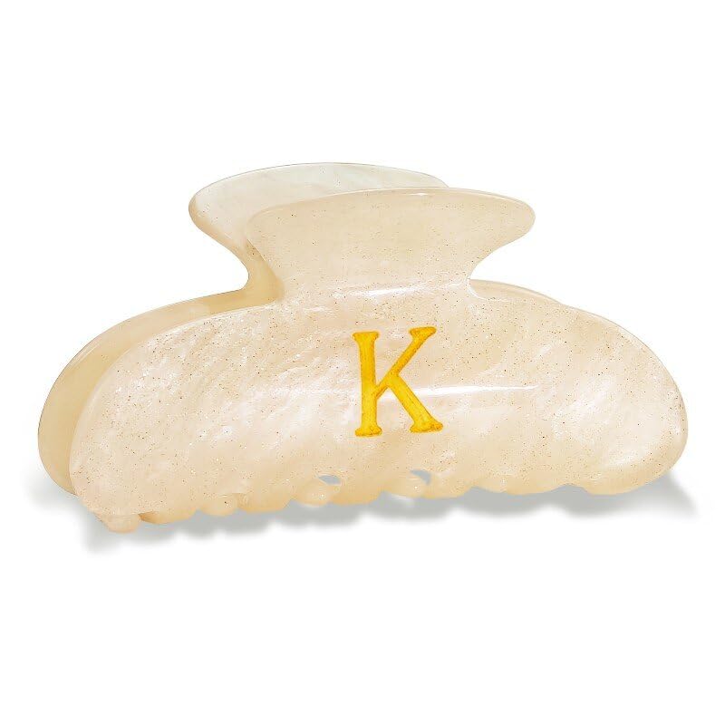 Fohufo clip cheveux monogramme K doré pour look personnalisé