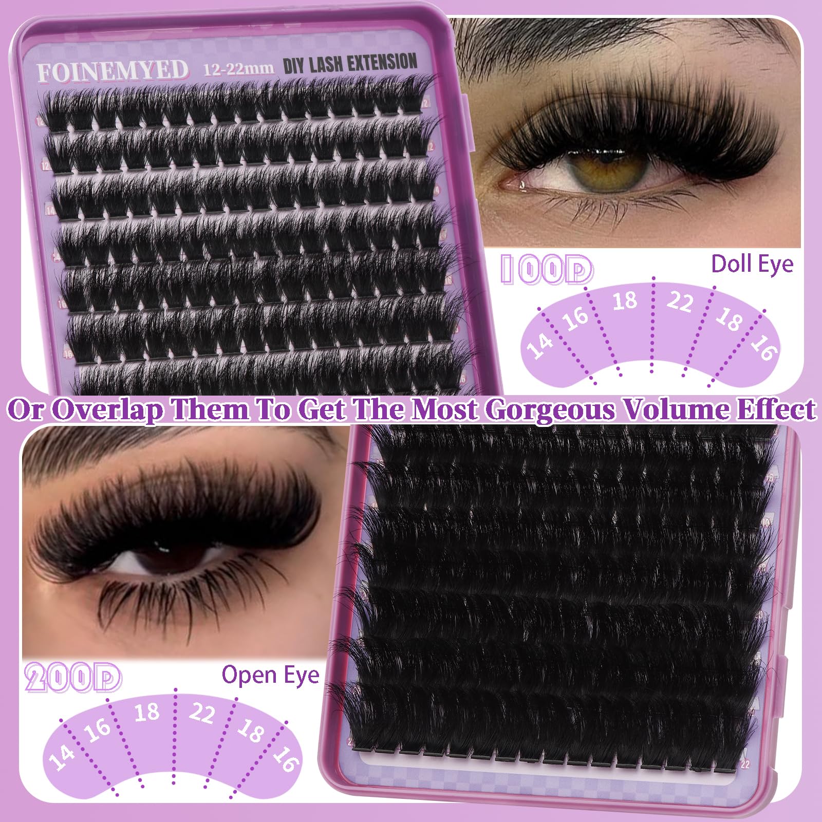 FOINEMYED groupes-cils 20mm: longueur élégante pour des looks travaillés