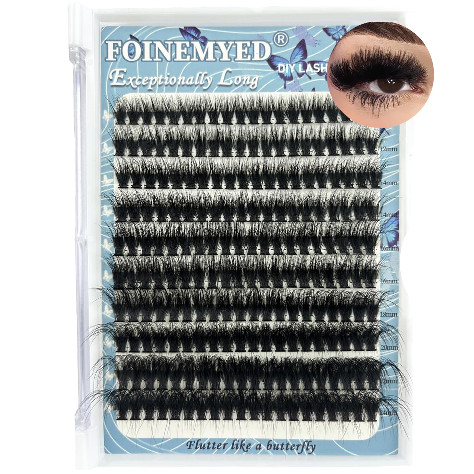 Foinemyed ensembles de faisceaux de cils 24mm Longues offrent un volume saisissant et un regard ouvert.