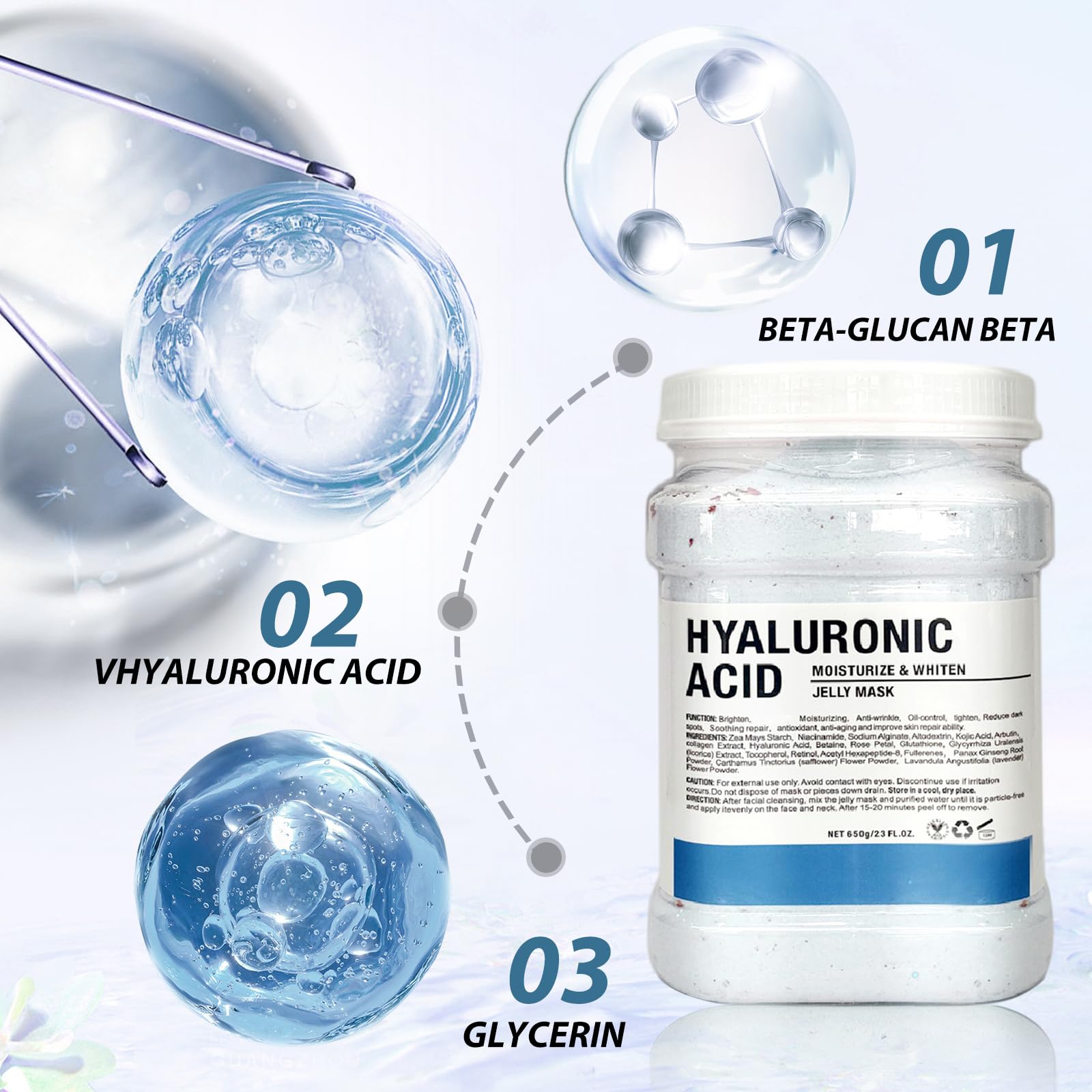 Application du masque Jelly Fokiabin sur le visage, couverture complète