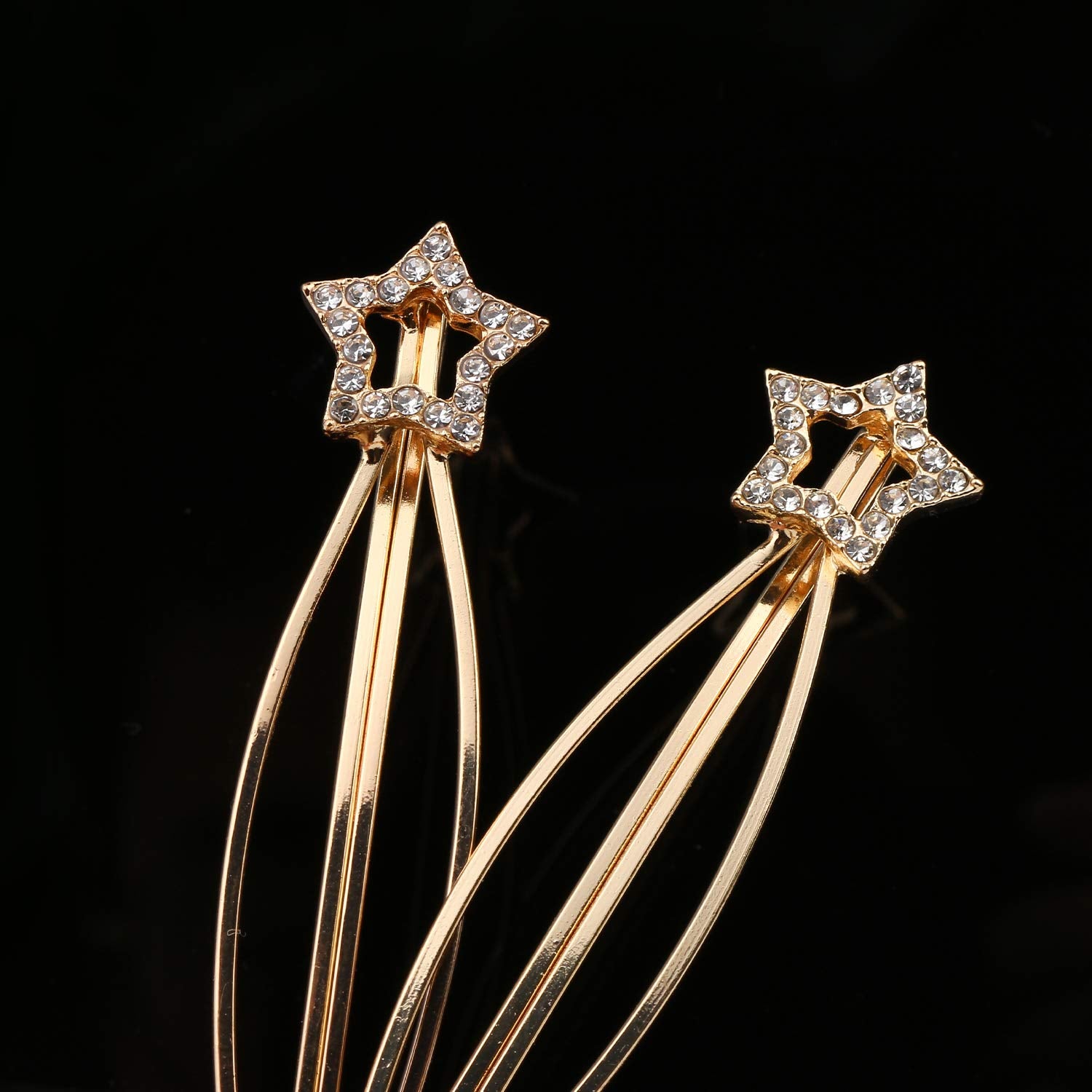 Barrette métallique Folansy brillante avec strass pour un style élégant.