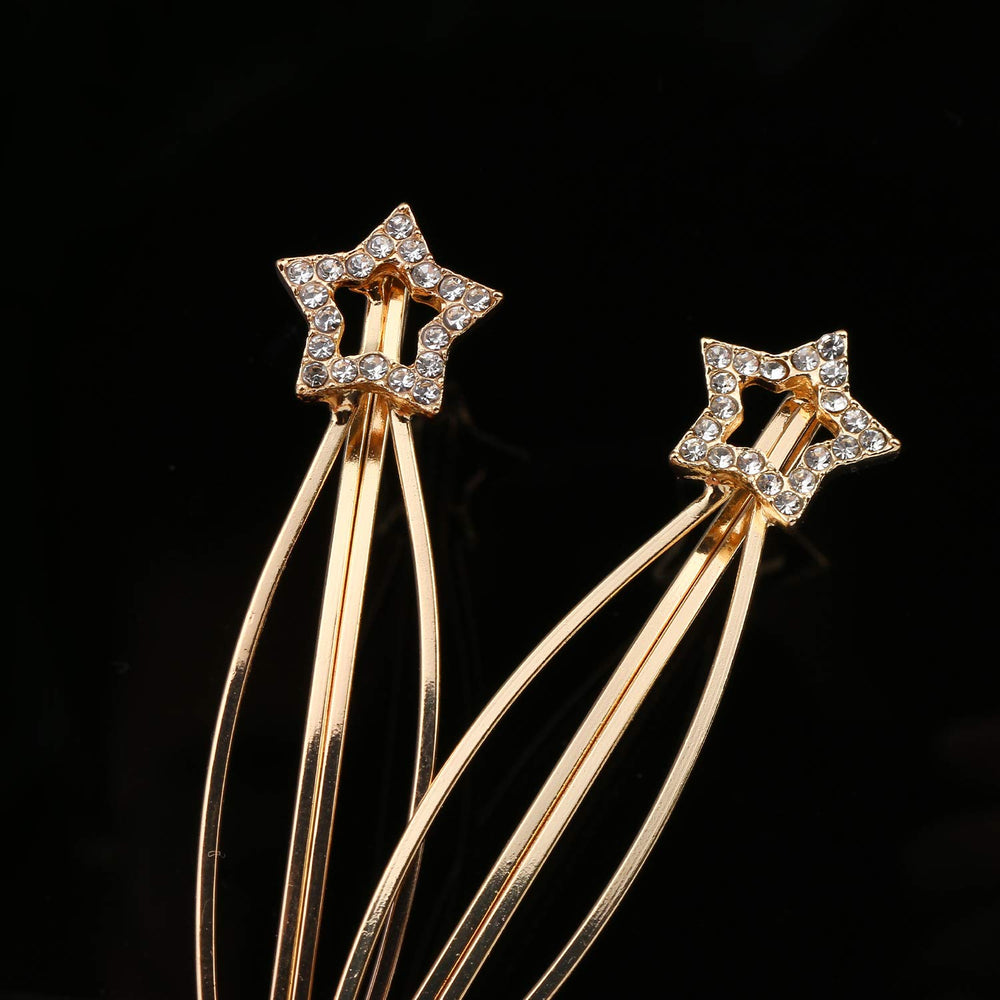 Barrette métallique Folansy brillante avec strass pour un style élégant.