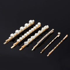 Pinces-cheveux Folansy, perles et strass clairs apportant brillance durable.