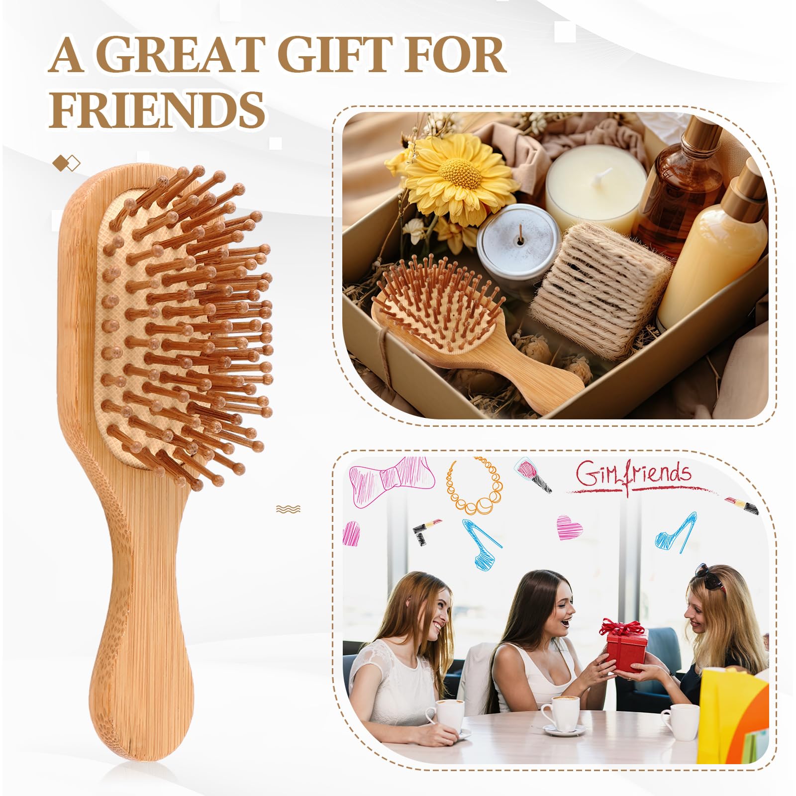 FoldTier brosse mini en bambou, cadeau idéal pour les fêtes et les mariages.