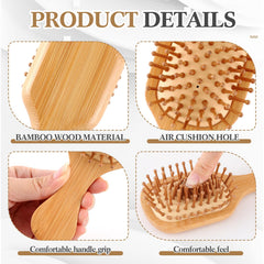 FoldTier brosse mini avec coussin d'air doux, glisse douce pour démêler sans casse.