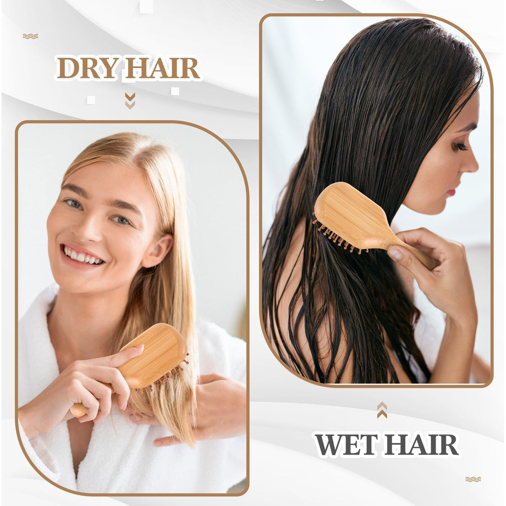 FoldTier brosse bambou, dents flexibles pour tous types de cheveux et réduction des tiraillements.