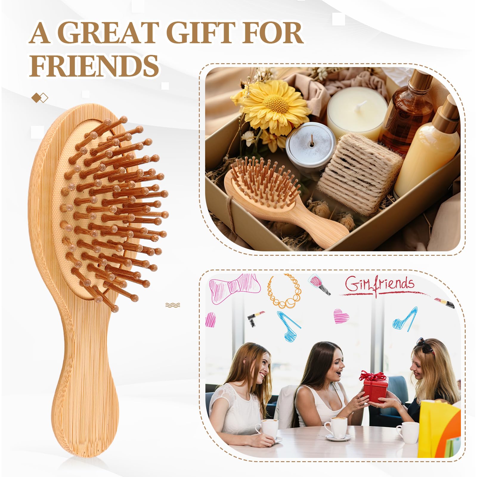 Brosse FoldTier mini oval usage-quotidien idéale pour voyage et gym.