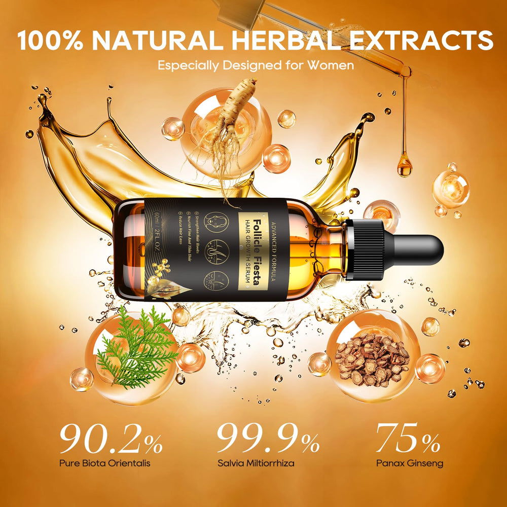 Folivive serum application portrait showing easy daily scalp use.