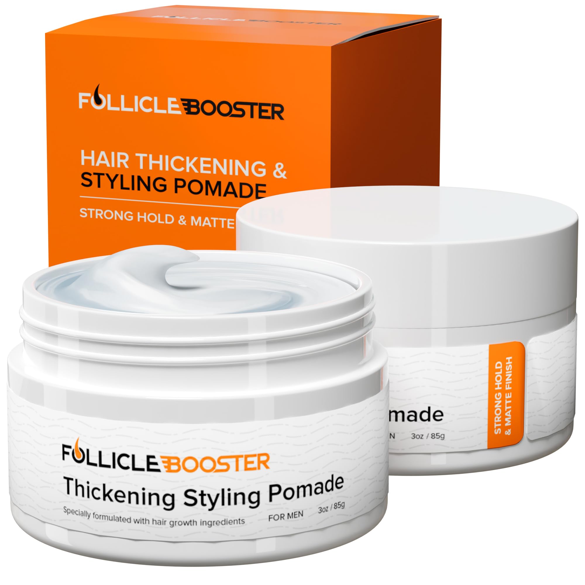 Follicle Booster Pomade : application efficace pour un coiffage net et durable.