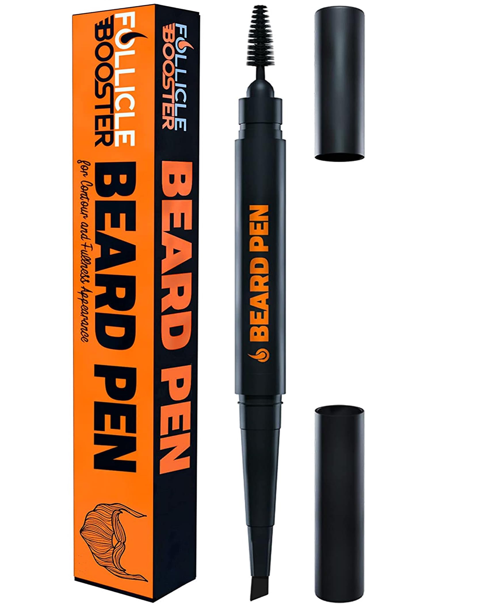 Stylo Follicle Booster en action sur barbe pour application ciblée et rapide