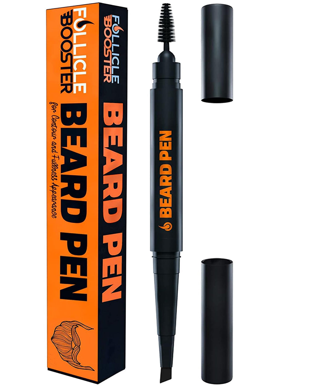 Stylo Follicle Booster en action sur barbe pour application ciblée et rapide