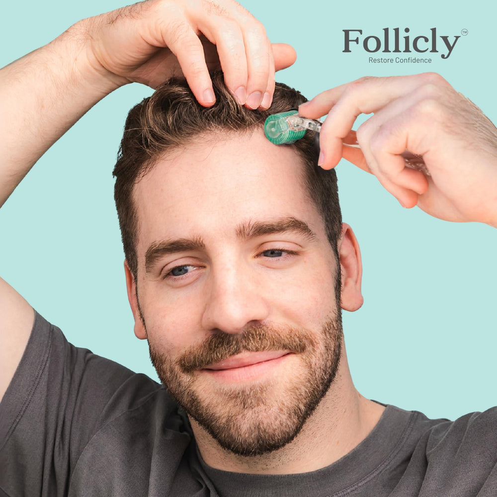 Follicly Derma Roller: cuir-chevelu sûr grâce à une conception légère.