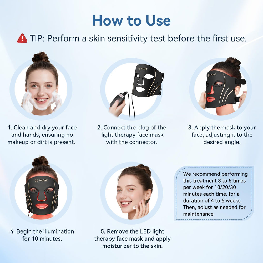 FOLOKE masque convient pour visage et cou, sessions pratiques à domicile.