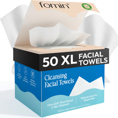 Lingettes visage FOMIN ultra-durables, format extra-large pour démaquillage quotidien efficace.
