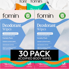 Lingettes FOMIN voyage acidifiée – format compact pour rester frais en déplacement.