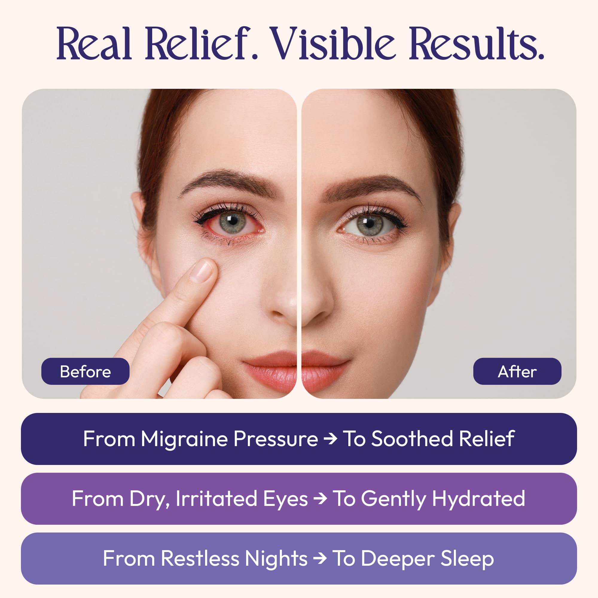 Fomin masque yeux avec attaches oreilles élastiques pour ajustement sûr