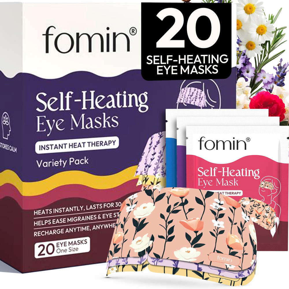 Fomin Masque Yeux Chauffant: pack de 20 pour détente rapide à domicile