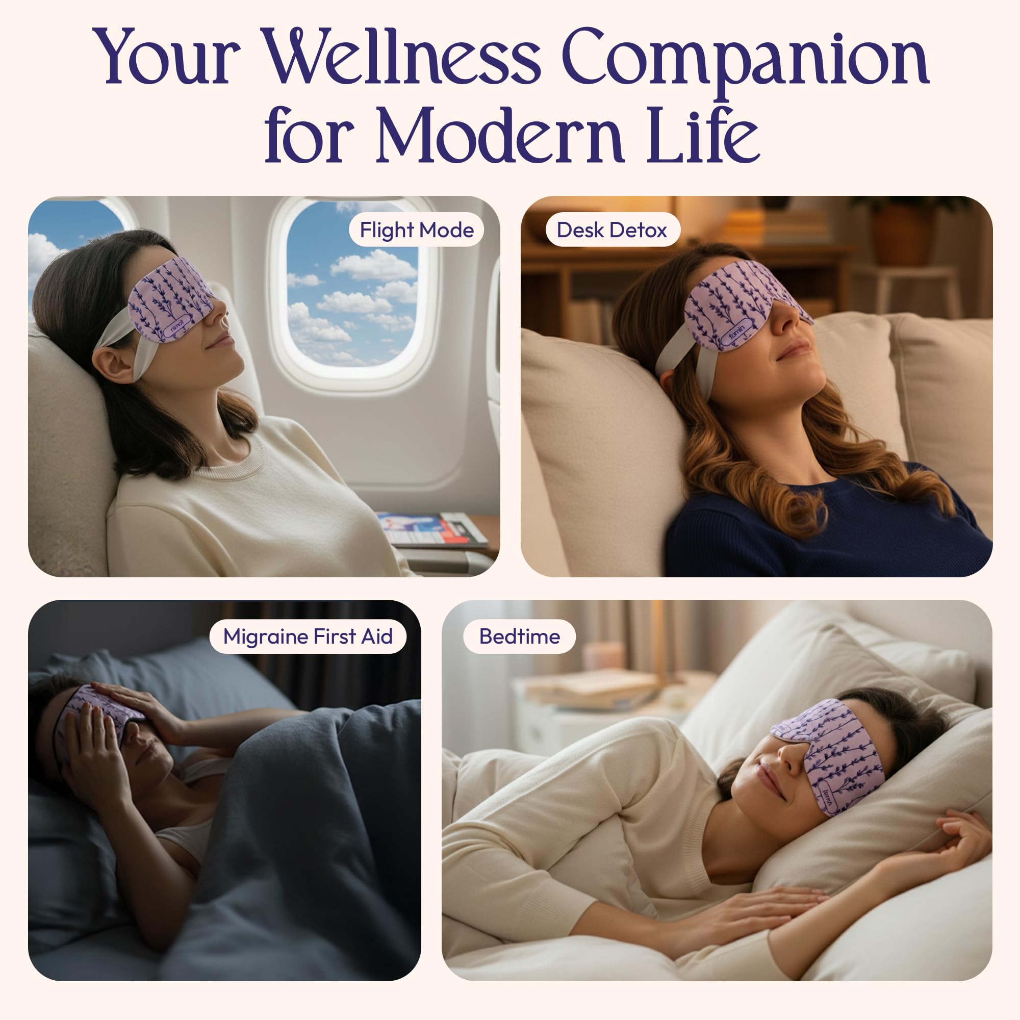 Fomin masque yeux usage domicile ou voyage, pratique et facile