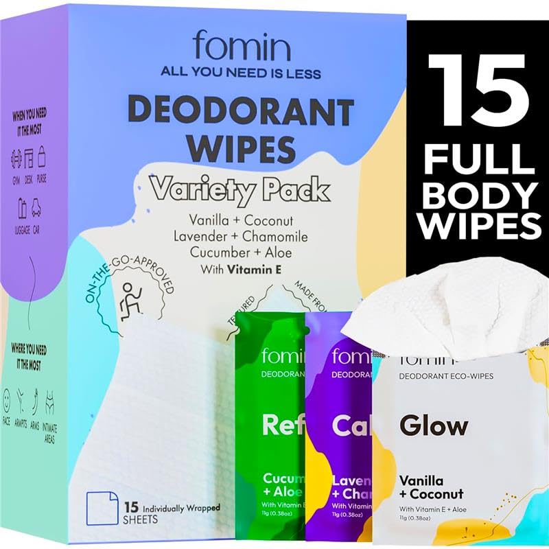 Lingettes déodorantes FOMIN en emballage visible et pratique