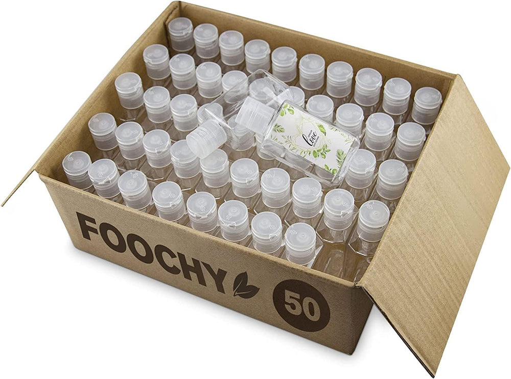FOOCHY flacon vide 2oz clair avec capuchon clapet, idéal pour voyager sans fuite