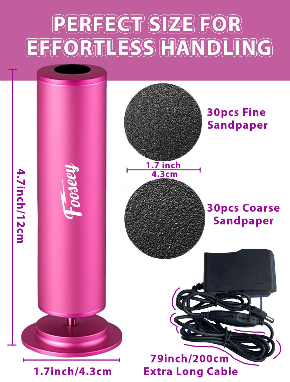 Fooseey Ponceuse Pied – cordon long de 2 m offrant plus de liberté.