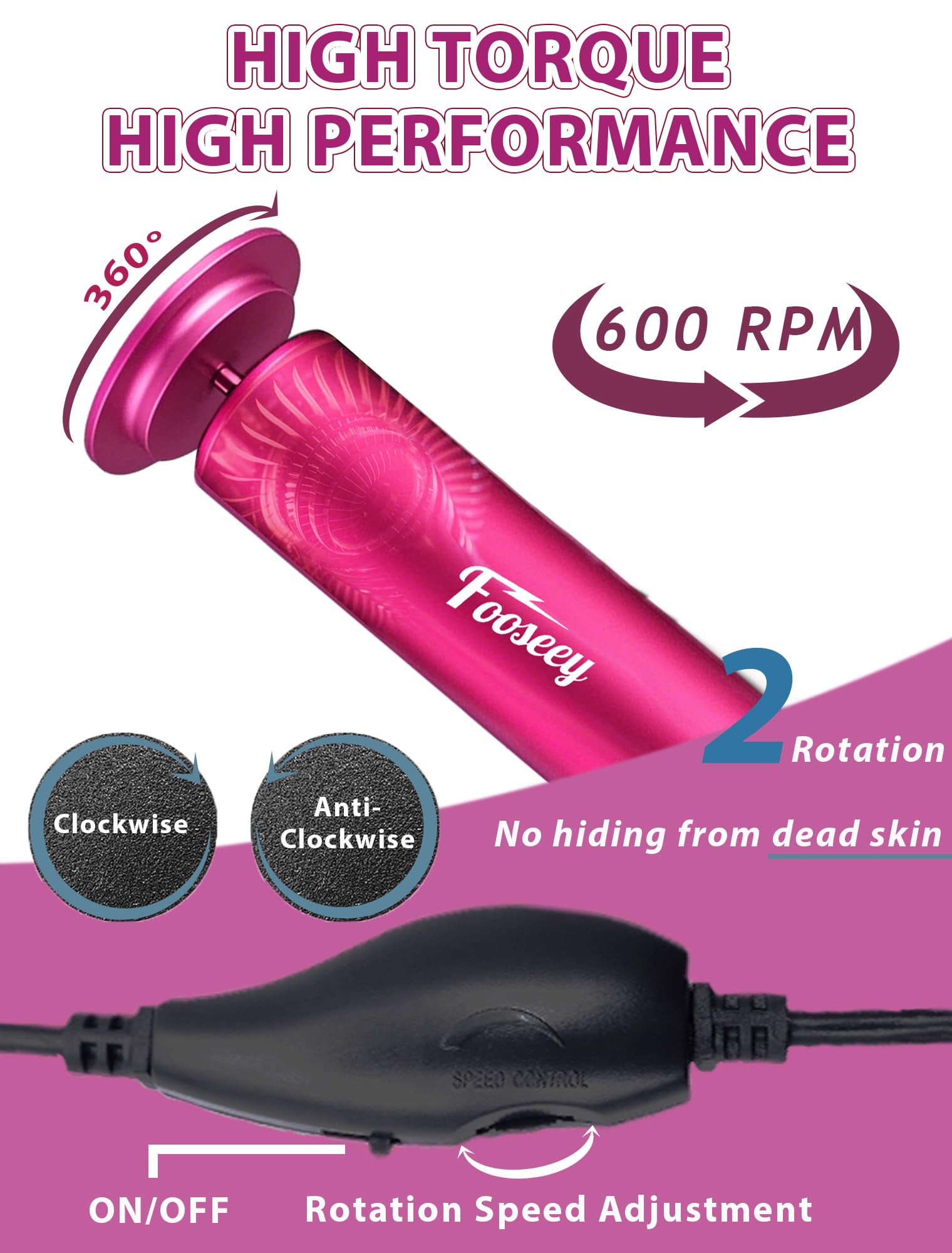 Fooseey Ponceuse Pied – corps en aluminium durable pour une utilisation fiable.