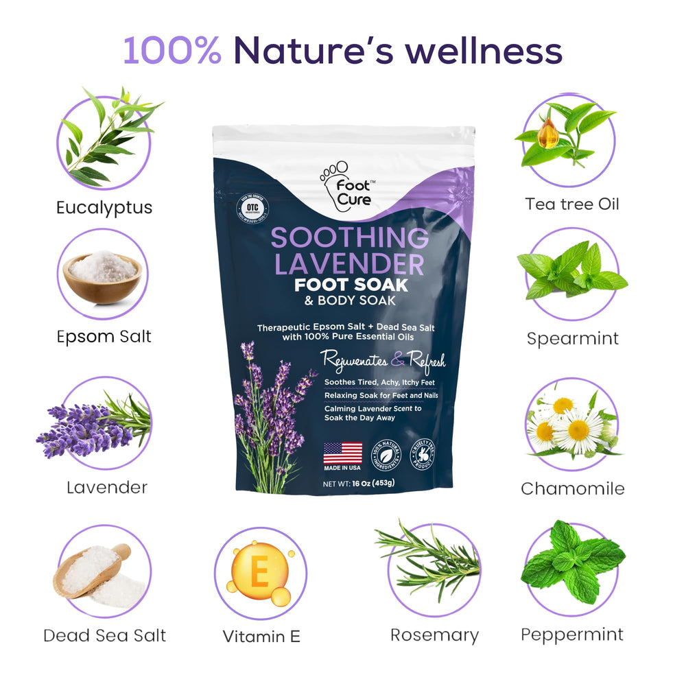 Foot Cure bain-pieds lavande-douceur: immersion apaisante et parfum lavande