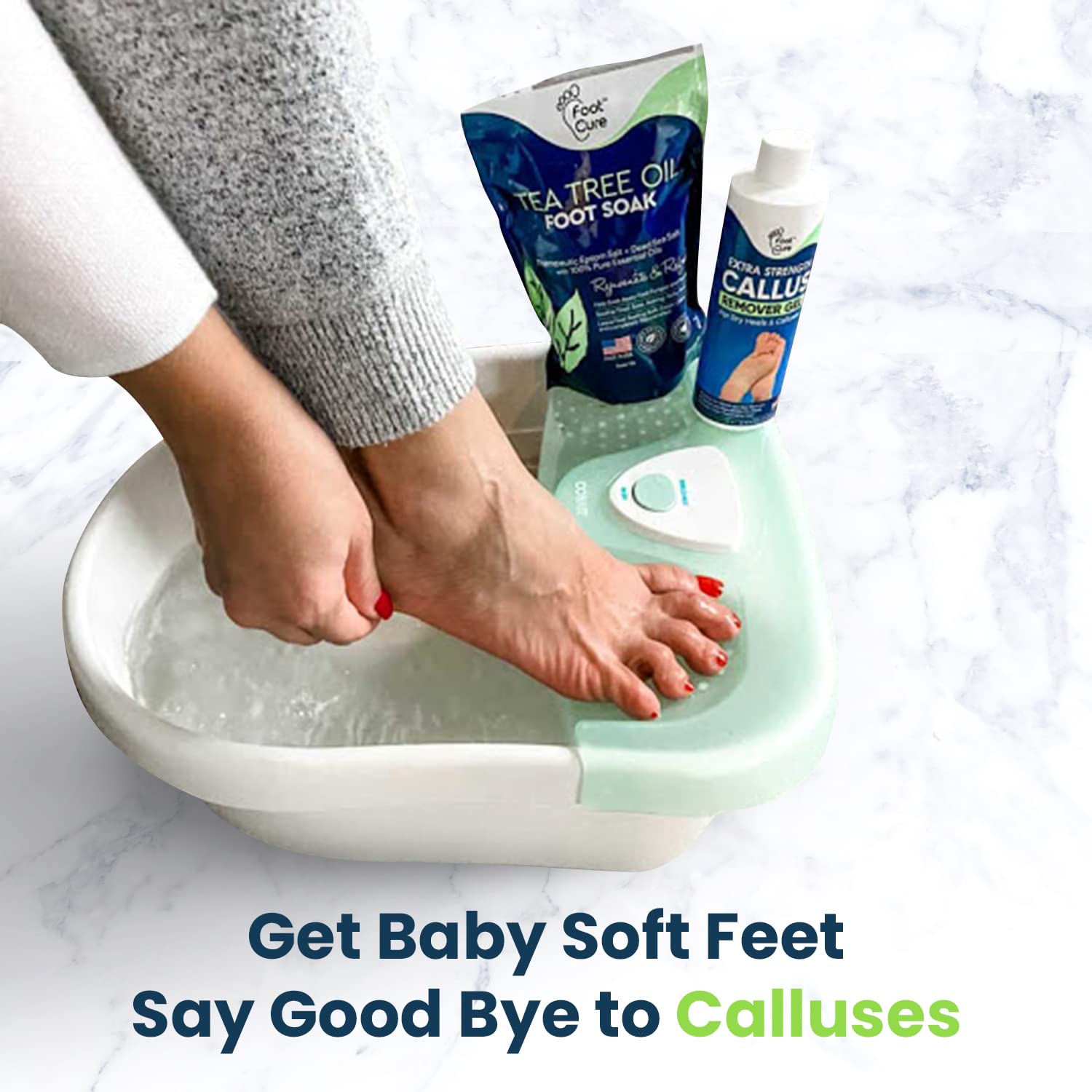 Foot Cure duo-2-en-1, soin complet des pieds