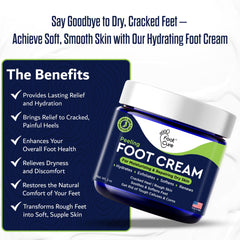 FOOT CURE Tea Tree Oil Foot Cream close-up shows nourishing texture for dry skin.