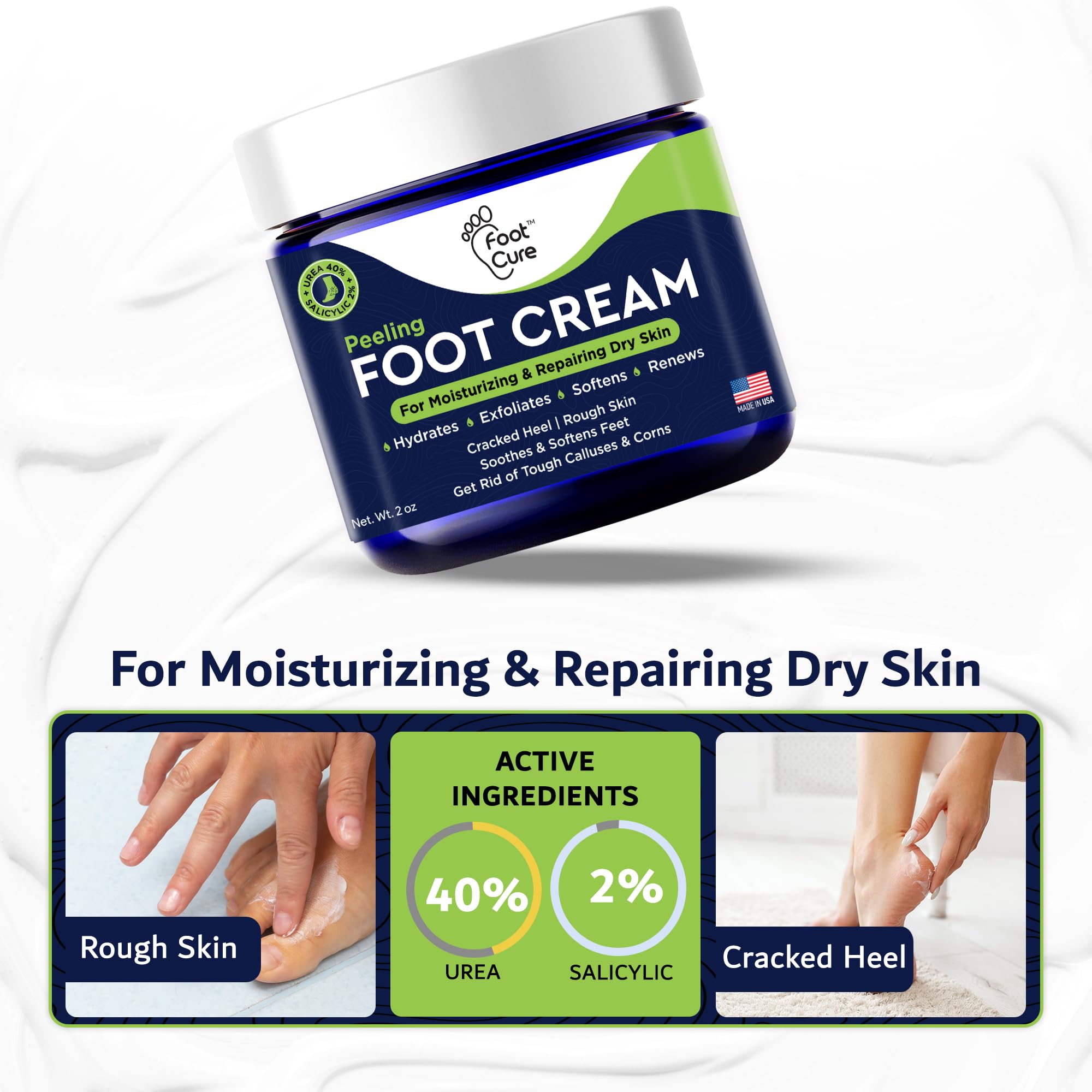 FOOT CURE Tea Tree Oil Foot Cream smooths calluses for comfortable walking.