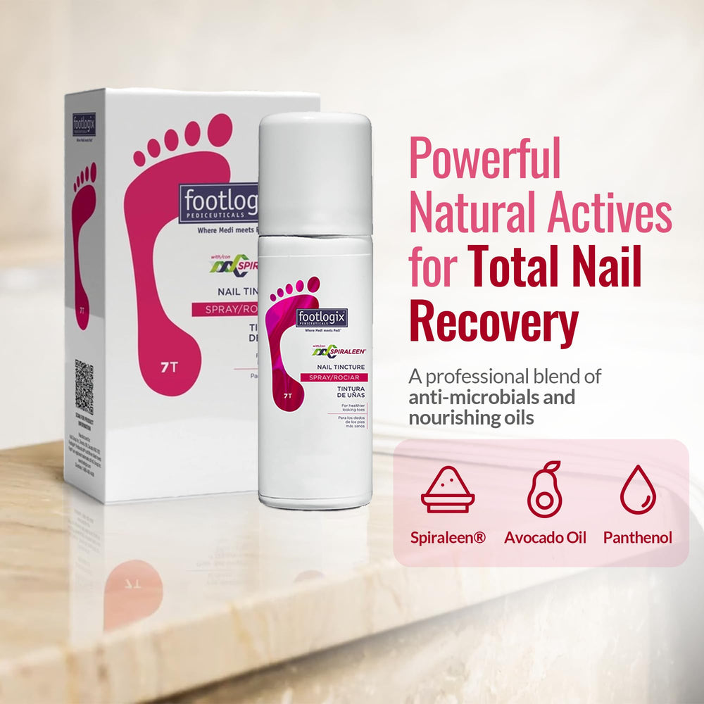 Footlogix Nail Tincture Spray Spiraleen – routine rapide pour les soins des pieds.