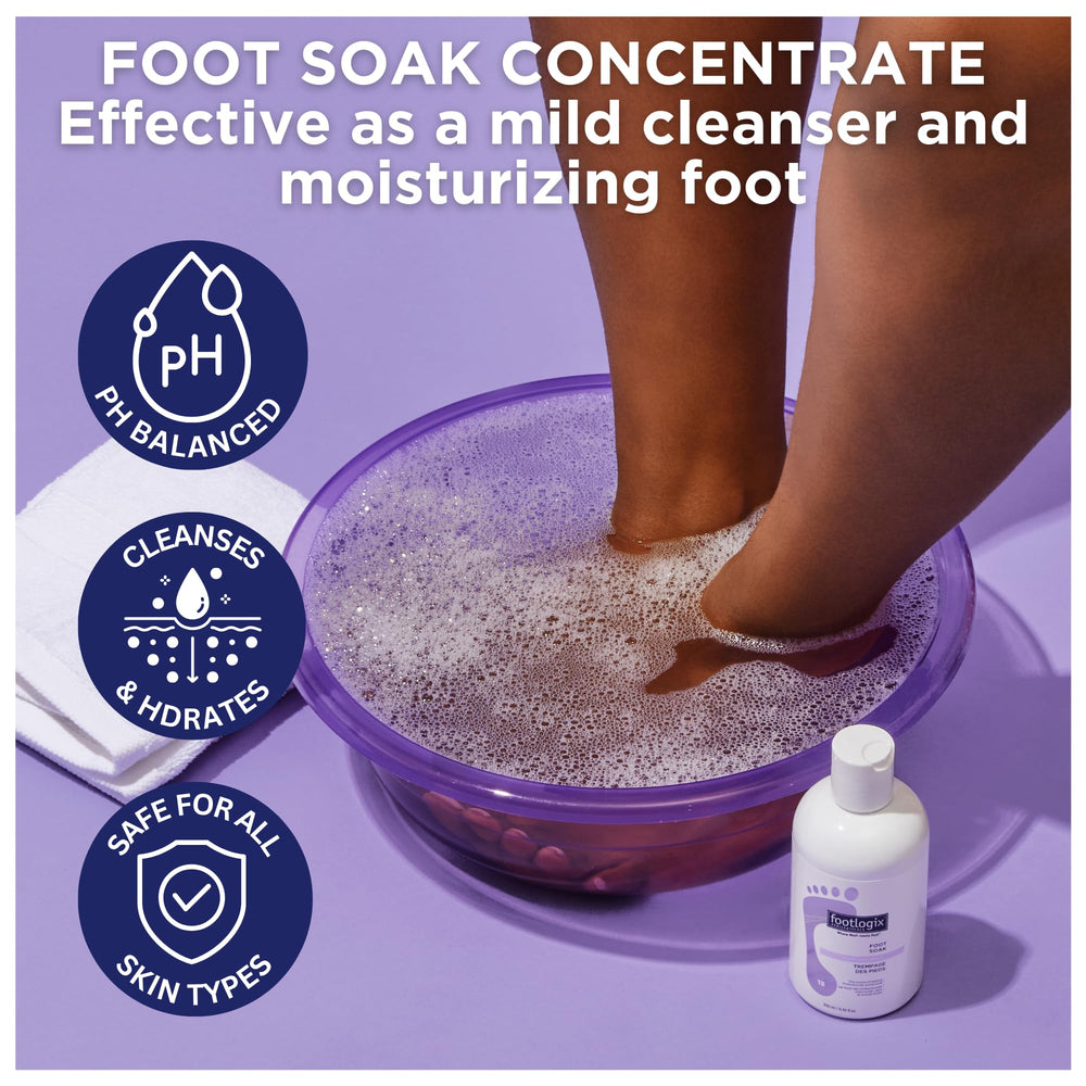 Footlogix Foot Soak Concentrate – nettoyage doux pour pieds sensibles.
