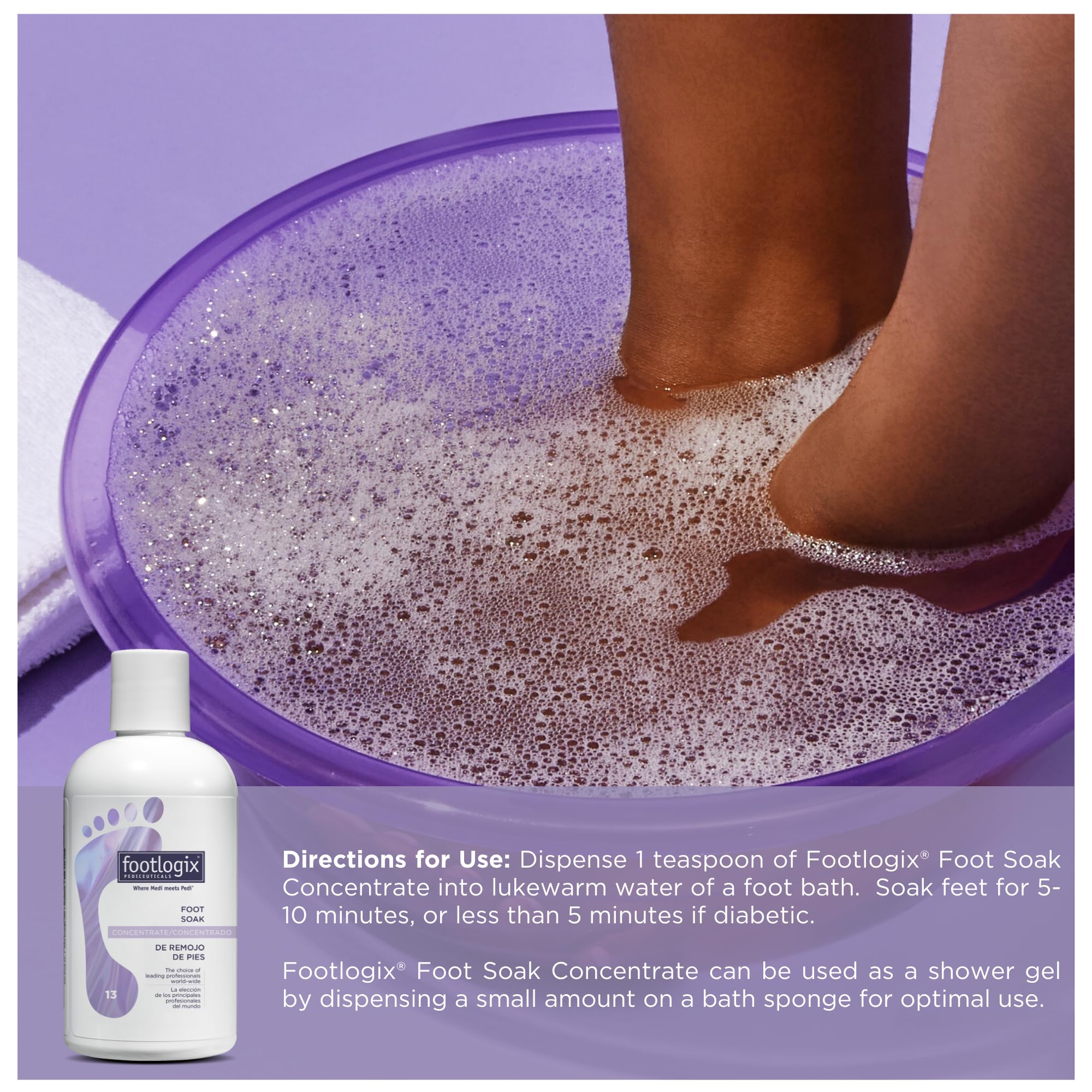 Footlogix Foot Soak Concentrate – routine pieds quotidienne et douceur durable.