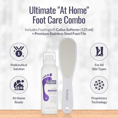 Footlogix Lime double-face pieds – outil polyvalent pour lisser les talons.