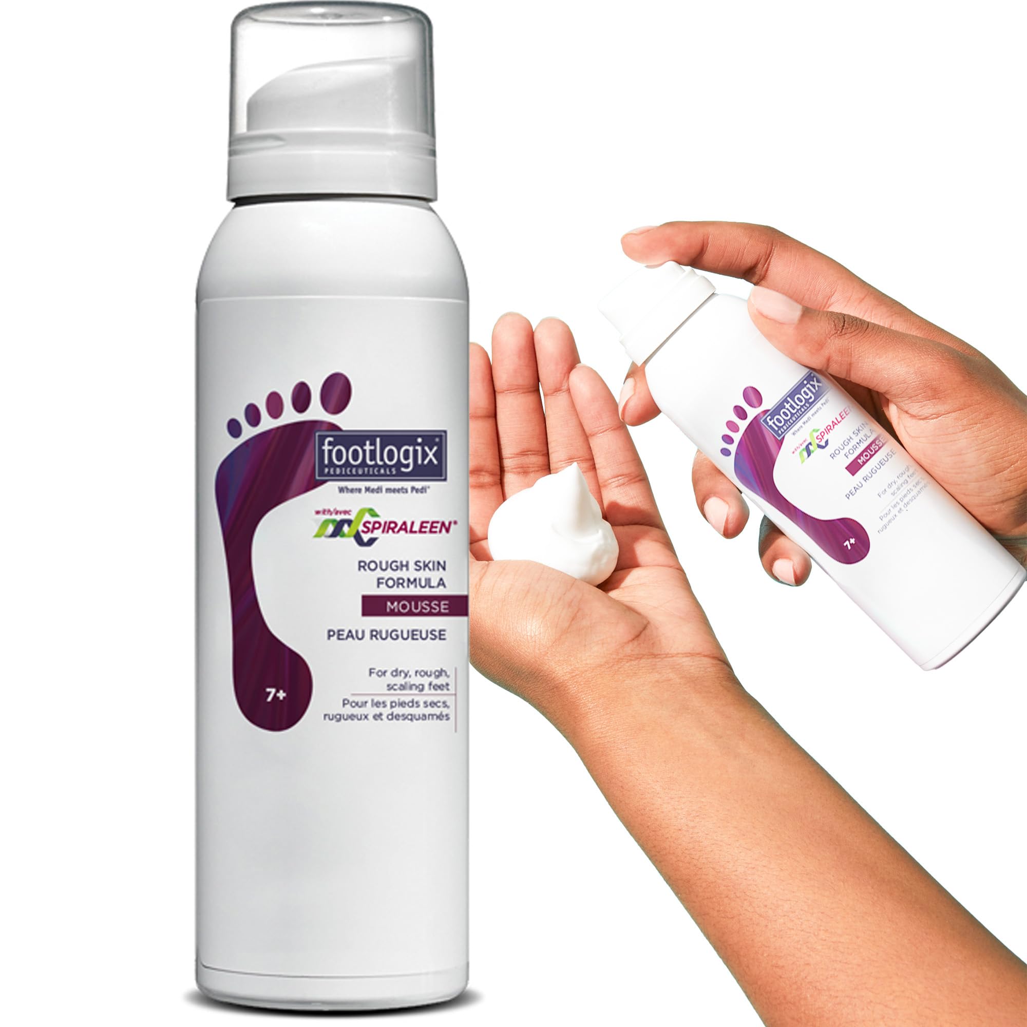 Footlogix Mousse Pieds-Seches: hydrate et apaise les zones rugueuses.