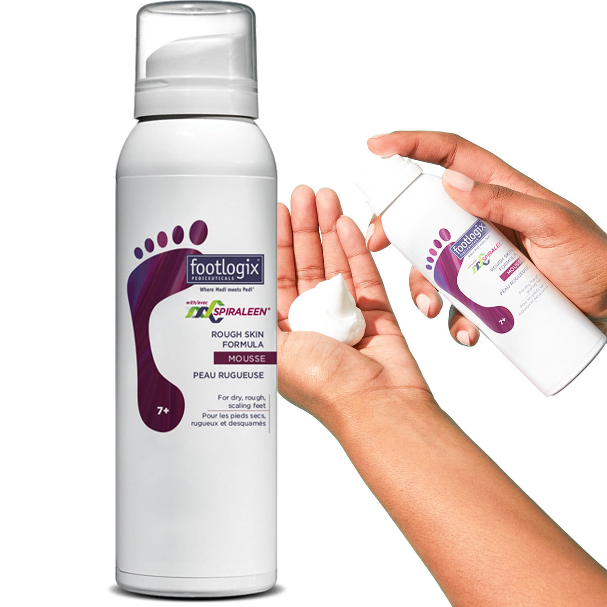 Footlogix Mousse Pieds-Seches: hydrate et apaise les zones rugueuses.