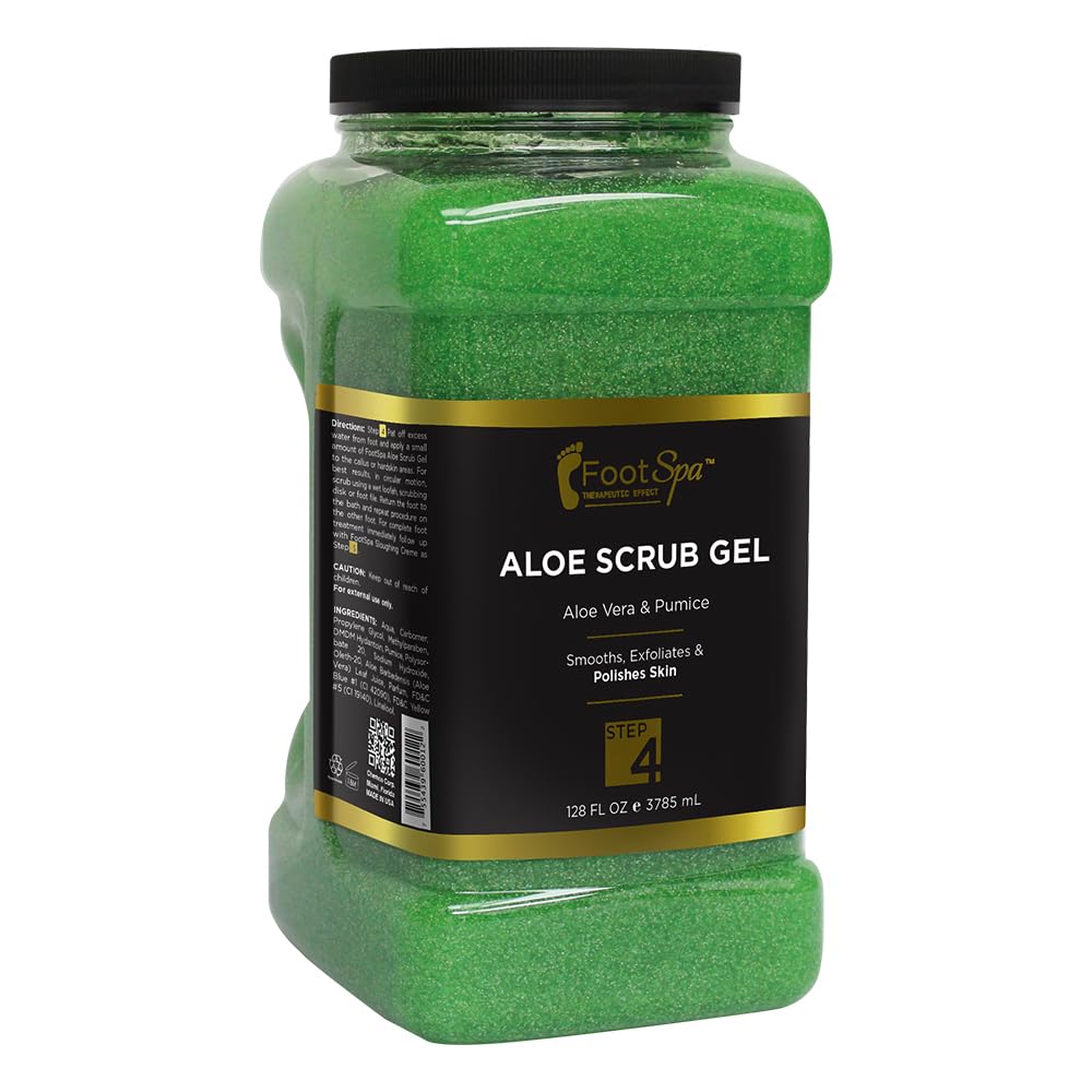 FootSpa gommage exfoliant gel – texture granuleuse pour pieds lisses.