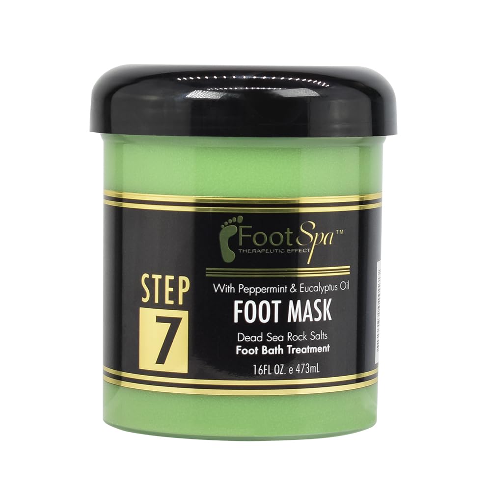 FootSpa masque crème pieds menthe eucalyptus bouteille : hydratation rafraîchissante pour pieds fatigués.