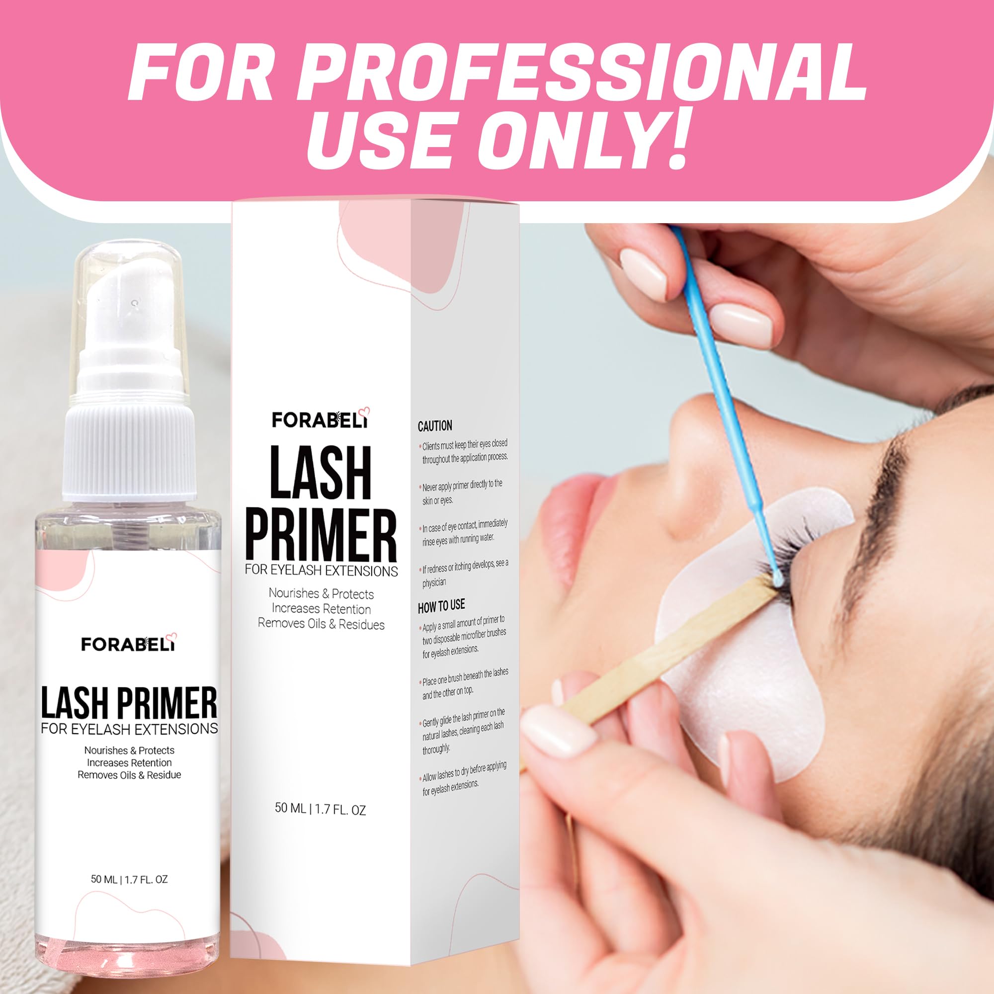 Forabeli adhérence cils spray 50ml – améliore la tenue des extensions