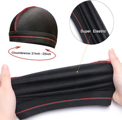ForceWave durag satin noir lanière longue pour un ajustement sûr la nuit.