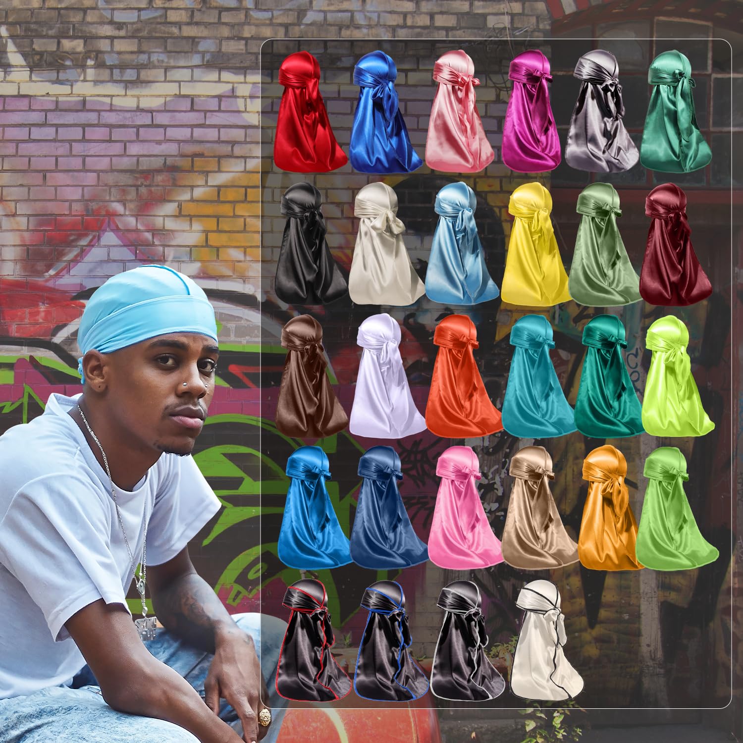 ForceWave durag satin noir utilisation quotidienne pour hydrater et préserver les styles.