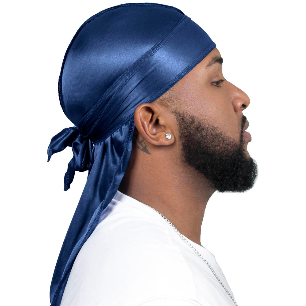 Durag ForceWave en satin, détail brillance douce pour cheveux hydratés.