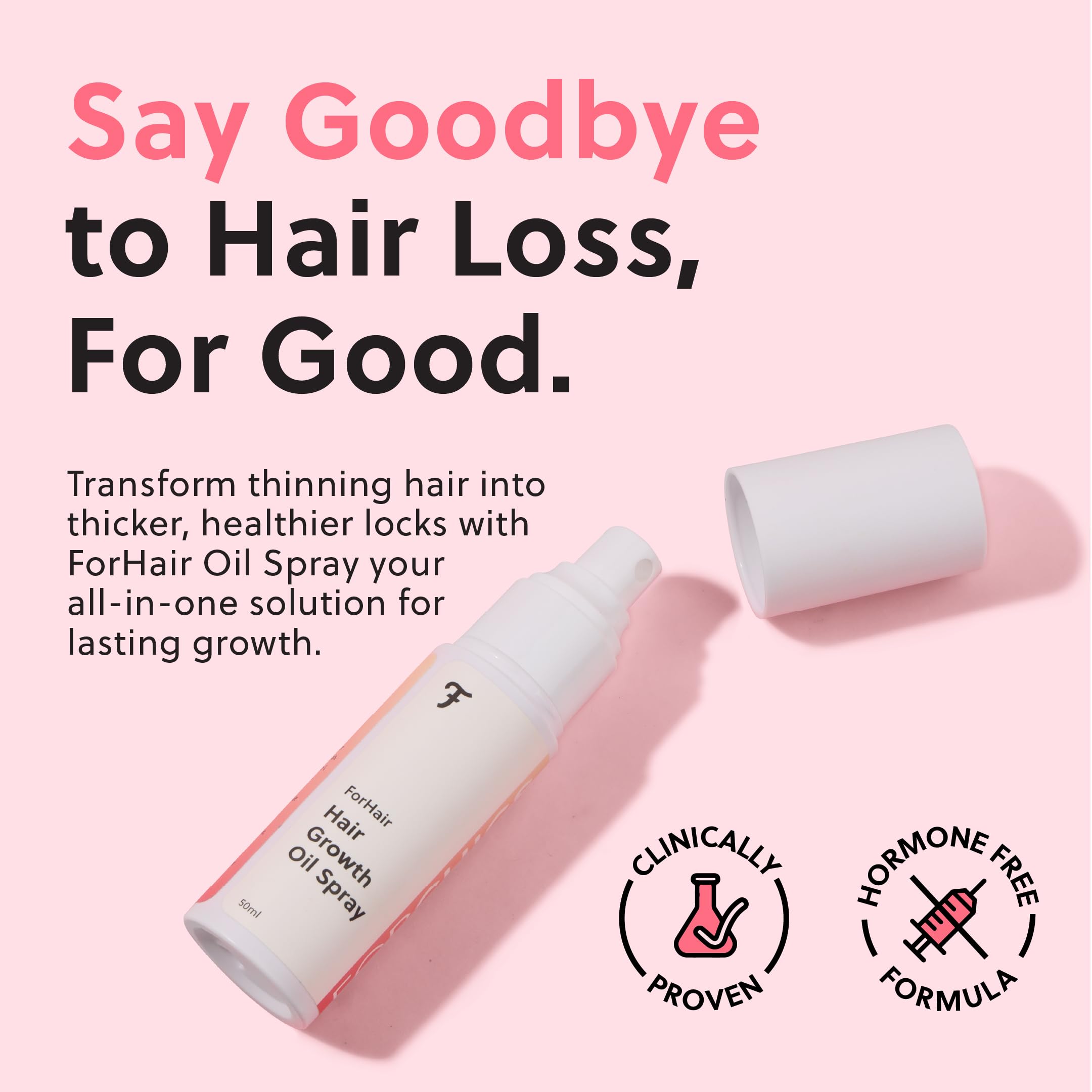ForChics sérum spray rapide — application sans résidu pour cheveux propres et faciles à coiffer