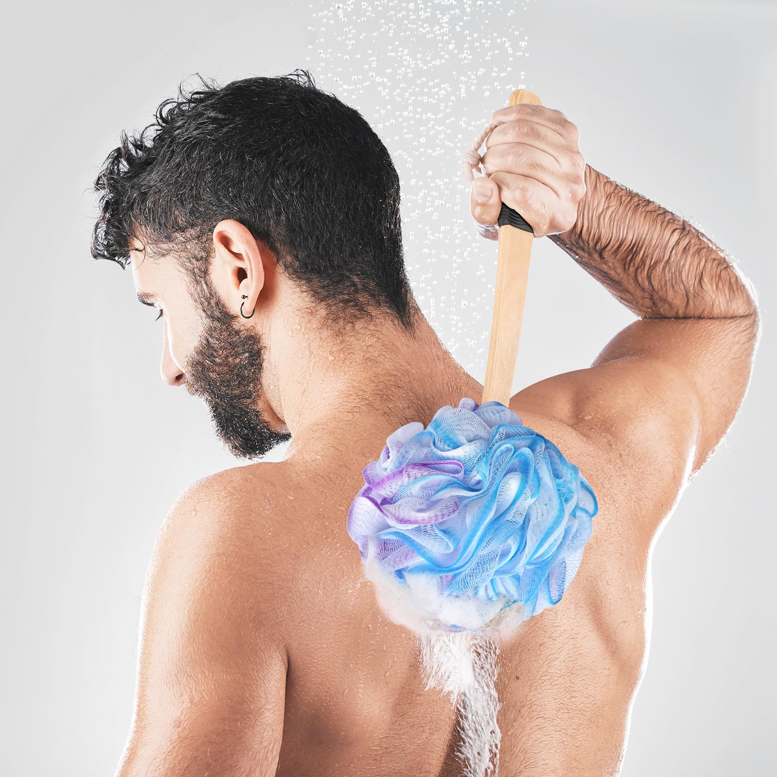 forenee accessoire douche en violet bleu blanc, adapté à toute la famille.