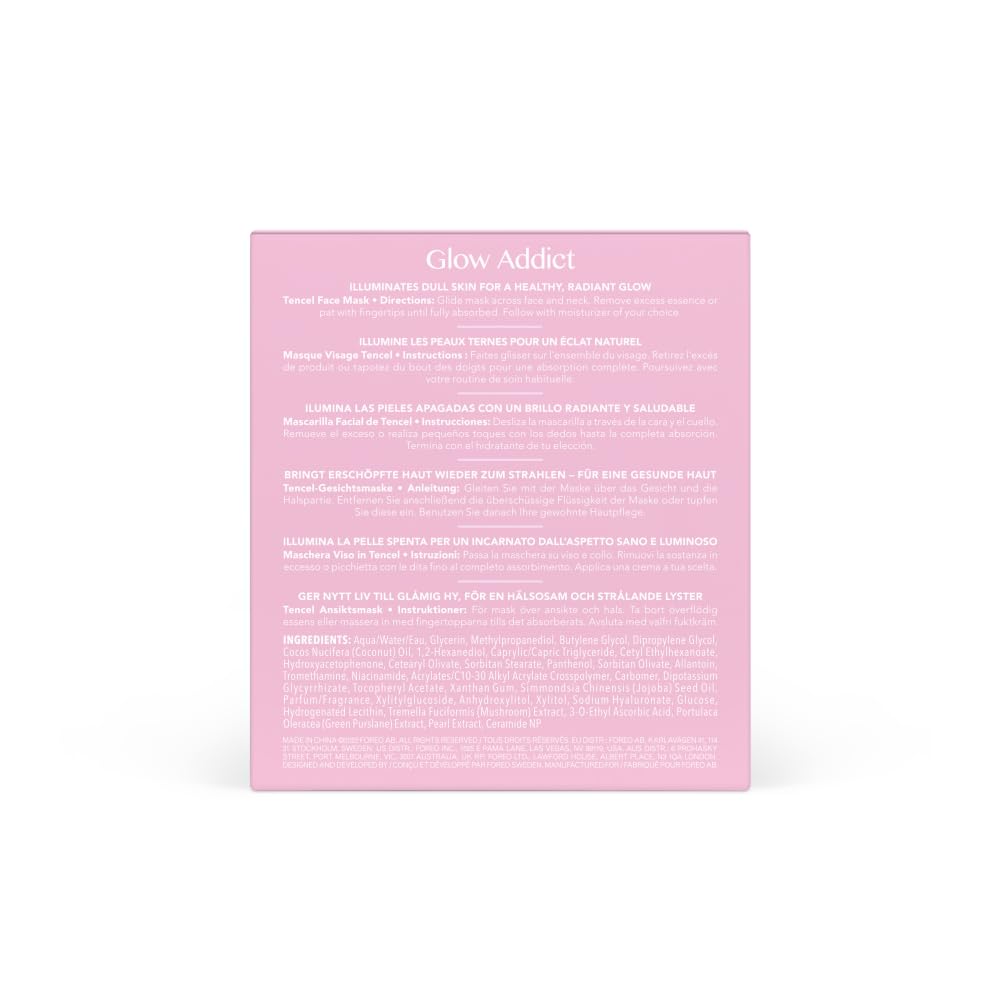 FOREO Glow Addict 2.0 – masque visages hydratation jusqu’à 8 heures